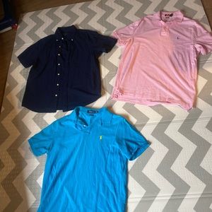 Three polo shirts men size medium great condition not ironed in pics